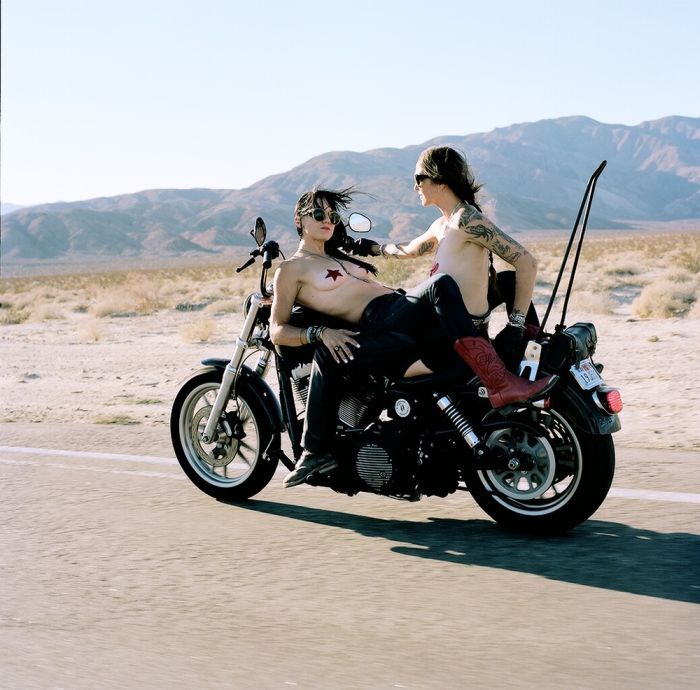 Girls on a motorcycle in Pindu