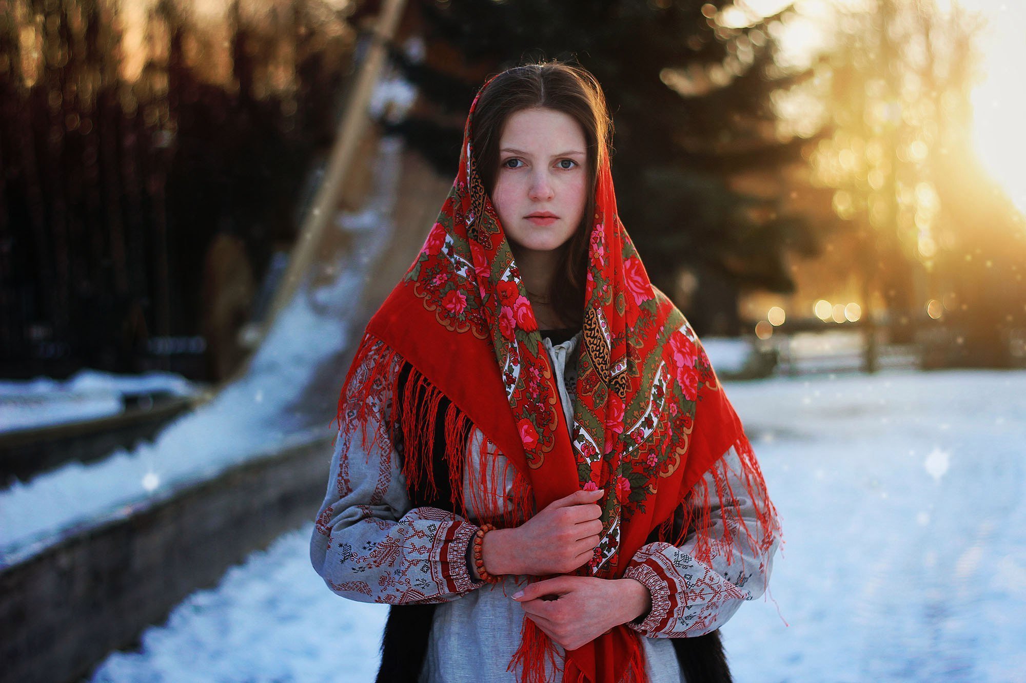 Girls in Slavic costumes in Pindu